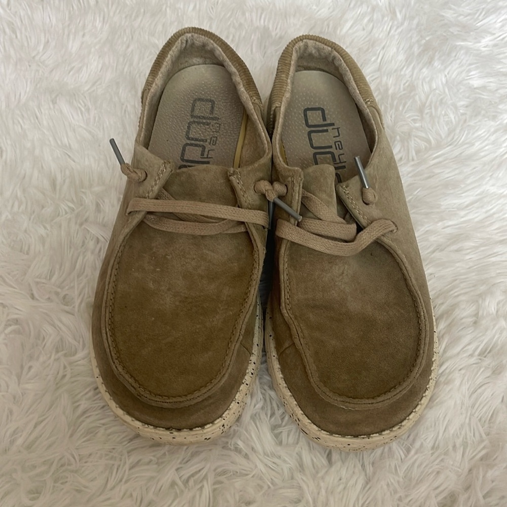 Hey Dude nut color shoes